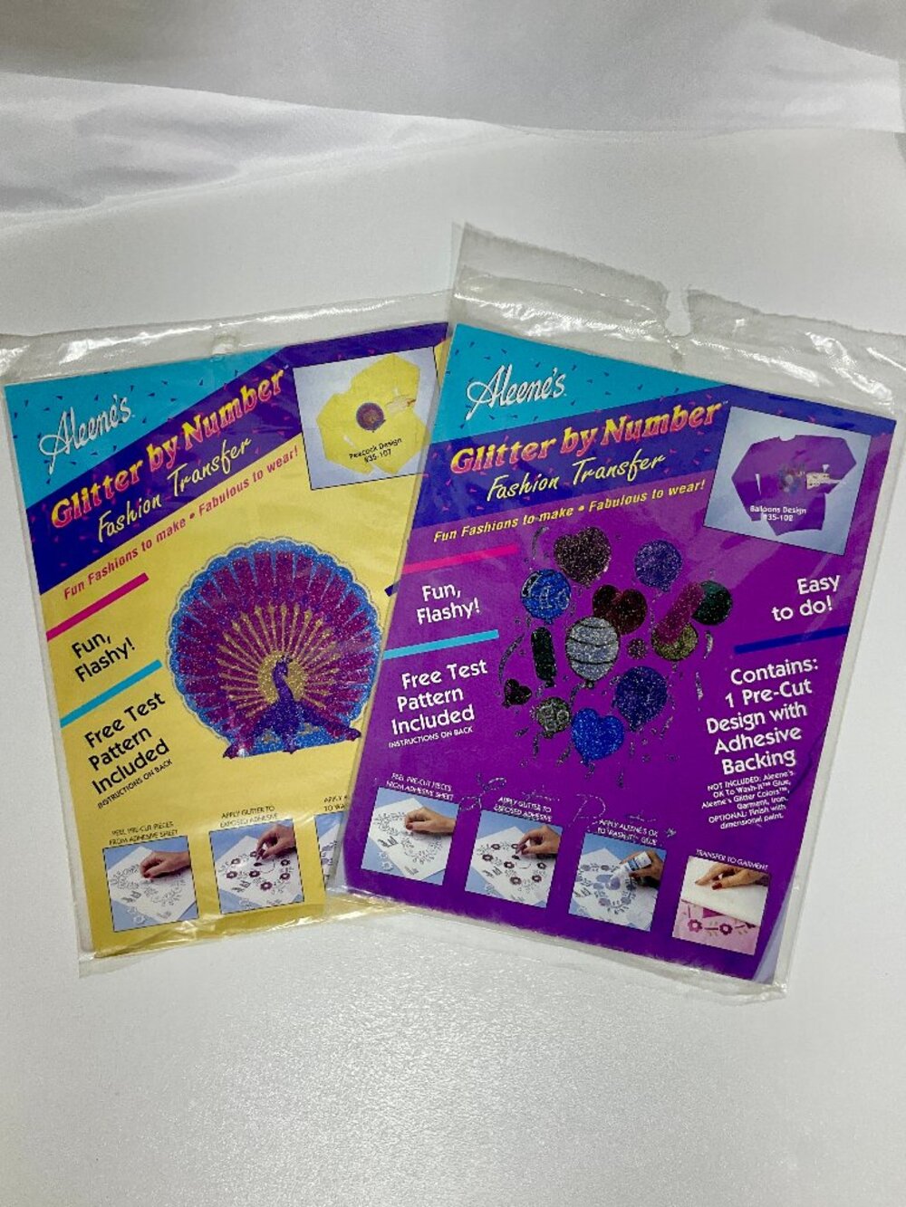 Aleene's Set of 2 Glitter by Number 3/$14 Fashion Transfer for Clothing Unopened